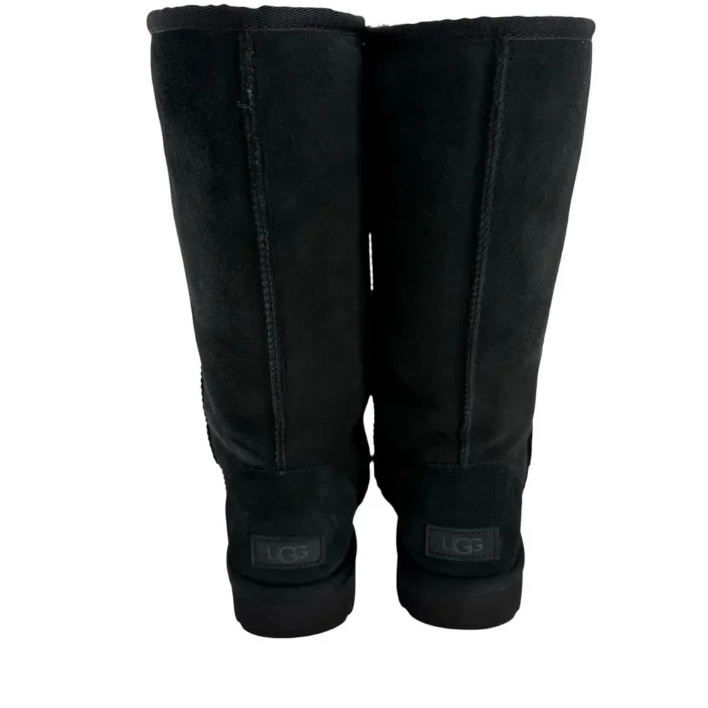 UGG Black Classic Tall II Suede Water Repellent Boots Womens 7